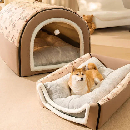 CozyCave Winter Dog Kennel & Warm Bed