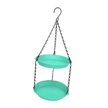 FeatherFeast Dual Bowl Hanging Bird Feeder