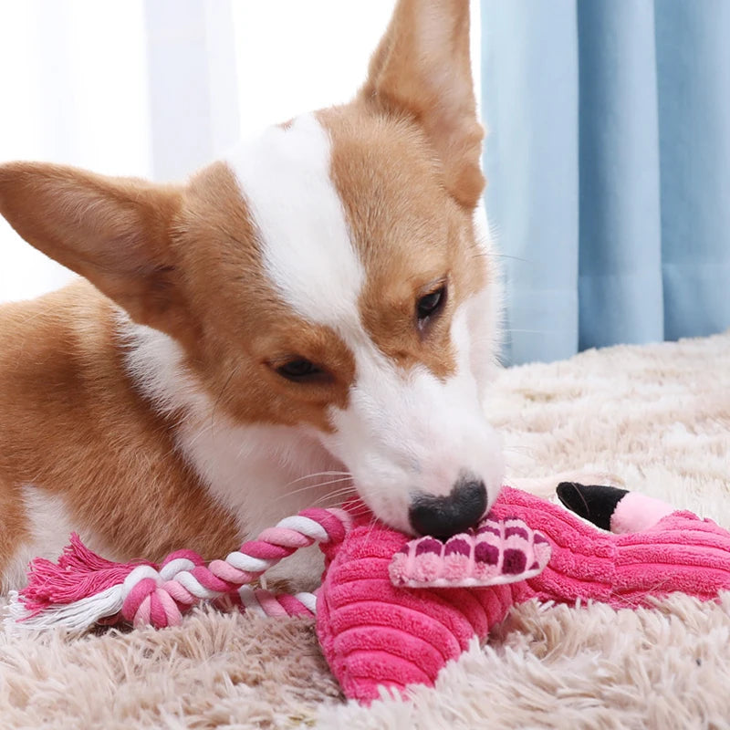FuzzPals Animal Squeaky Plush Dog Toy