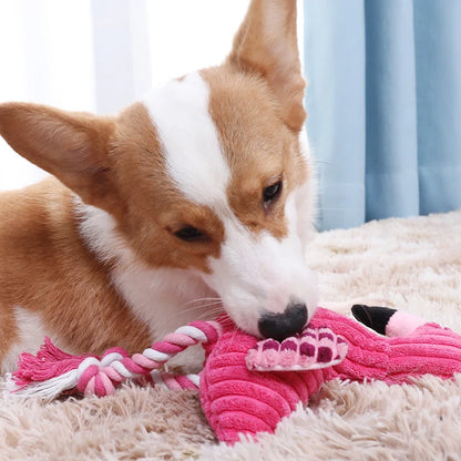 FuzzPals Animal Squeaky Plush Dog Toy
