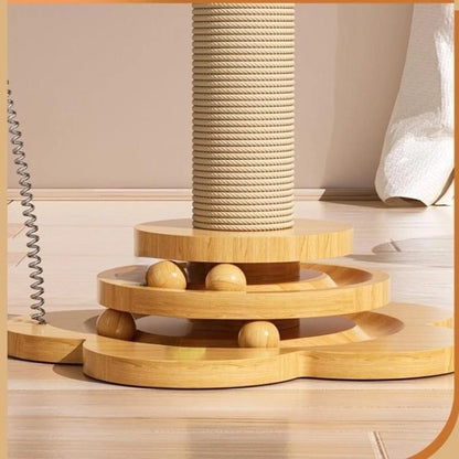 WhiskerWheel Solid Wood Cat Turntable Toy