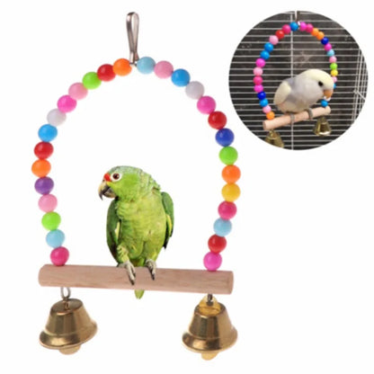 PerchJoy Beaded Wooden Bird Swing
