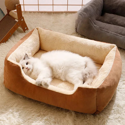 SnuggleNest Plush Cat & Small Dog Bed