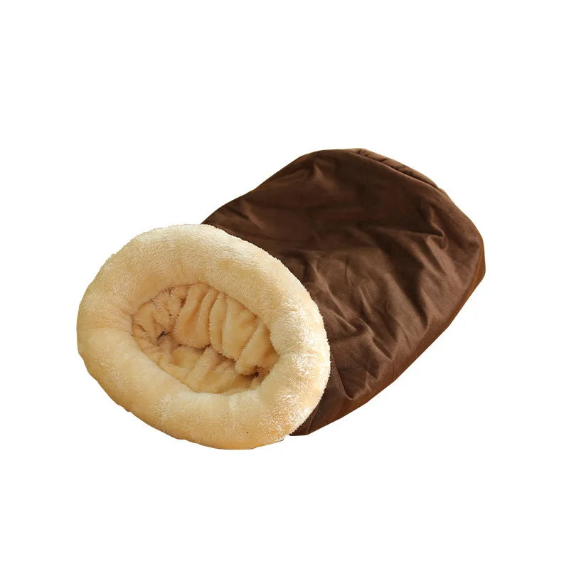 CozyNest Semi-Enclosed Winter Cat Sleeping Bag