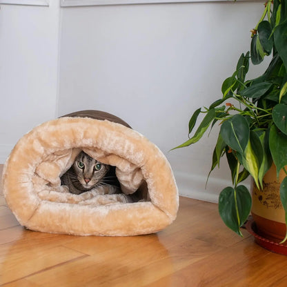CozyNest Semi-Enclosed Winter Cat Sleeping Bag