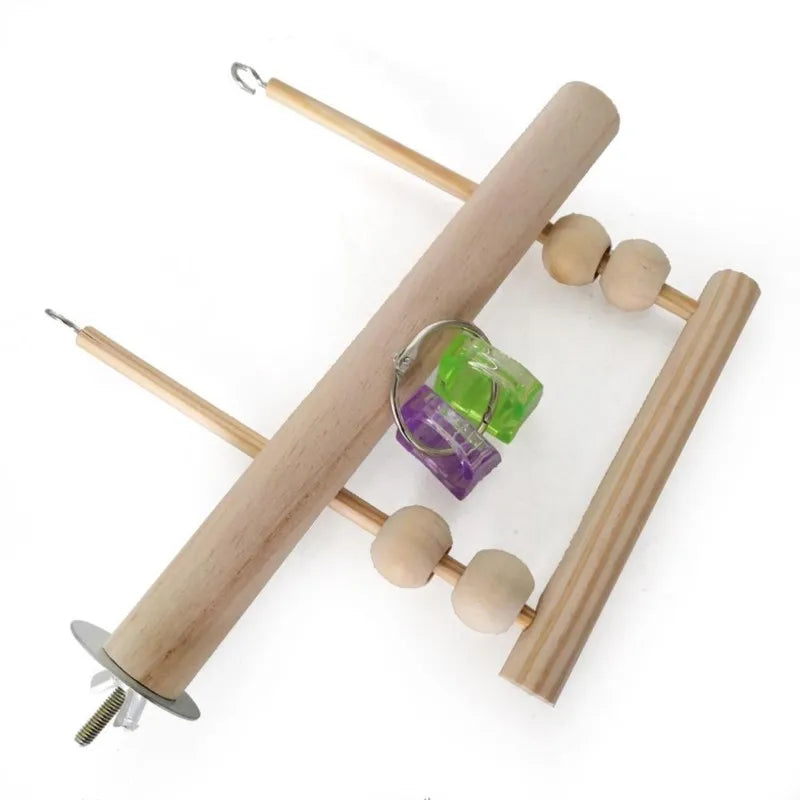 PerchJoy Beaded Wooden Bird Swing