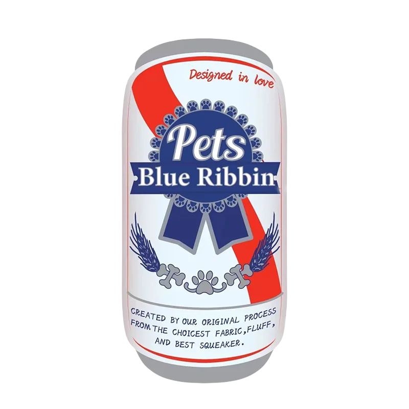 Plush Dog Wine & Beer Bottle Chew Toy