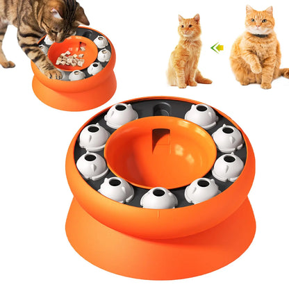 Elevated Rotating Cat Puzzle Feeder