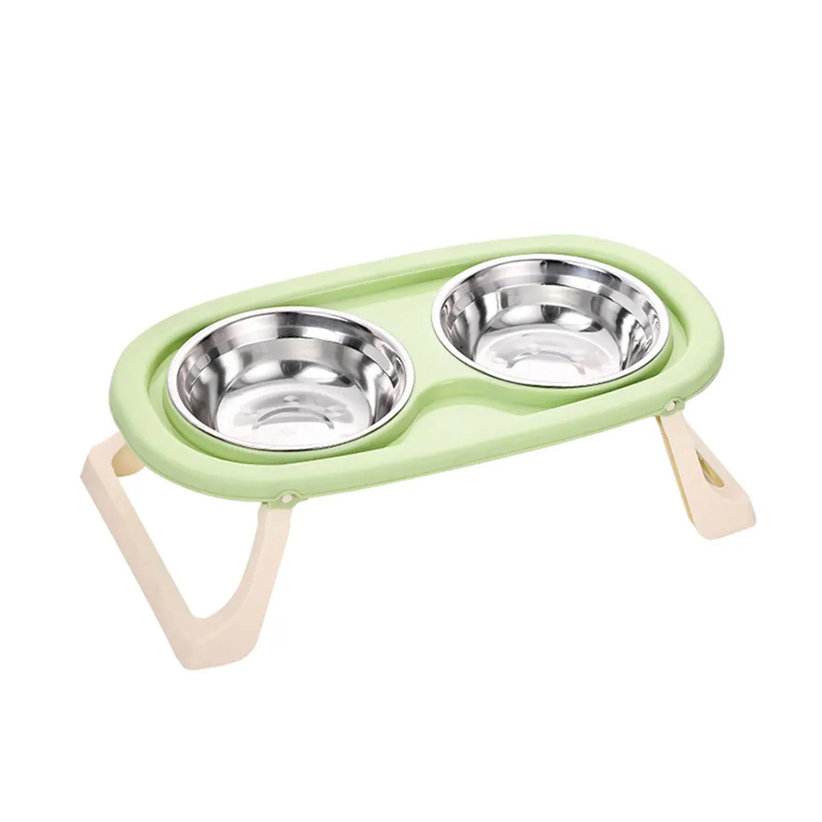 ElevateEase Foldable Double Stainless Bowl