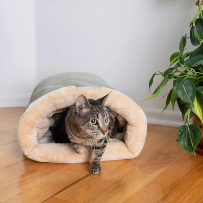 CozyNest Semi-Enclosed Winter Cat Sleeping Bag