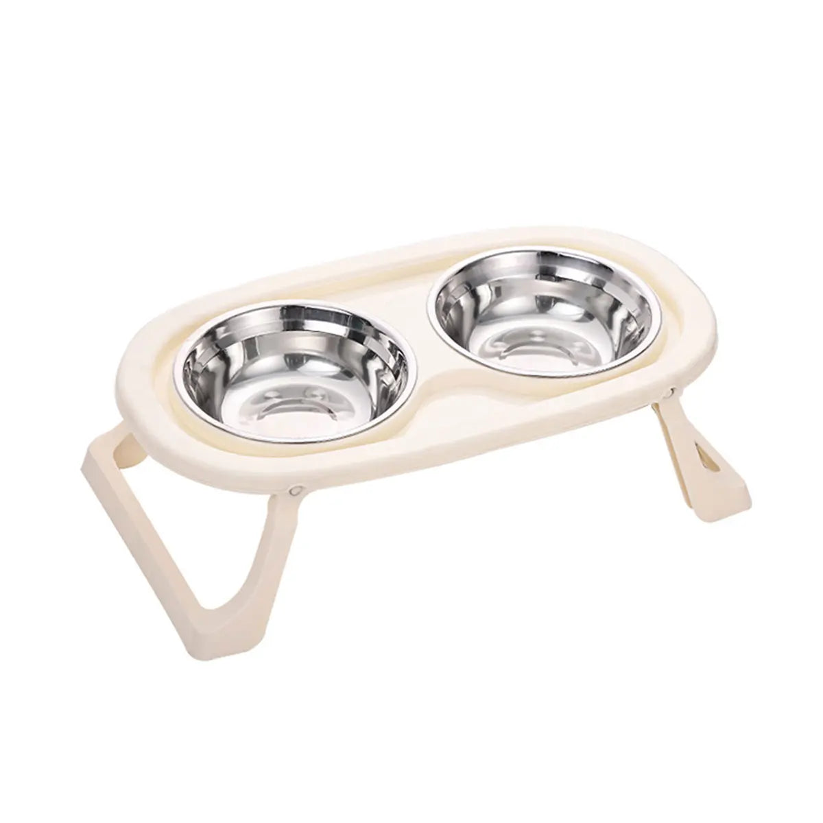ElevateEase Foldable Double Stainless Bowl