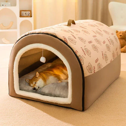 CozyCave Winter Dog Kennel & Warm Bed