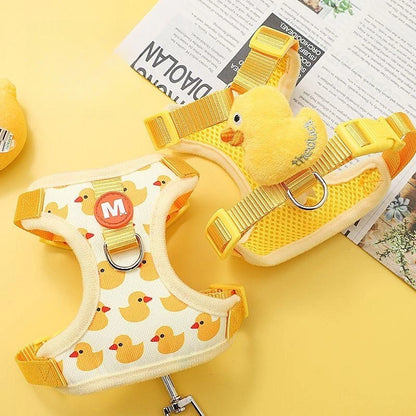 Quacky-Cute Adjustable Dog Harness & Leash Set