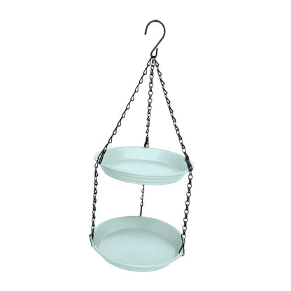 FeatherFeast Dual Bowl Hanging Bird Feeder
