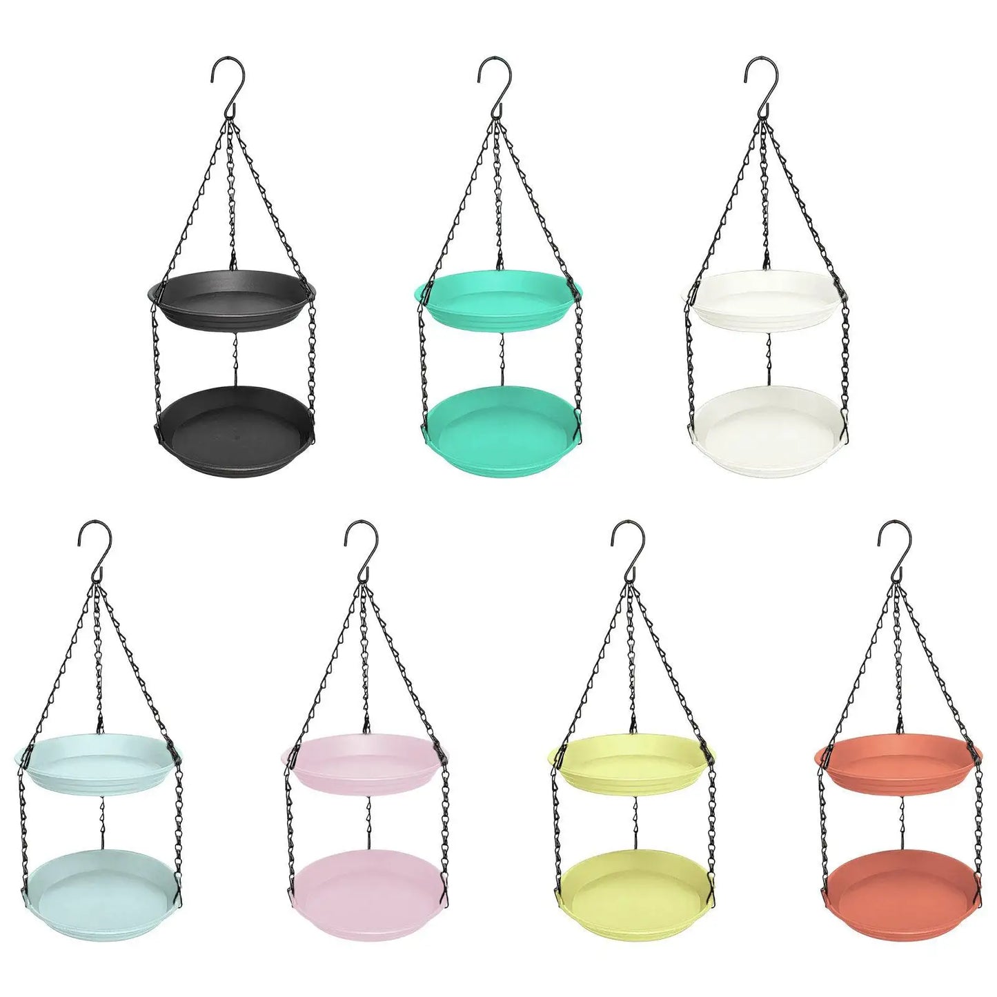 FeatherFeast Dual Bowl Hanging Bird Feeder