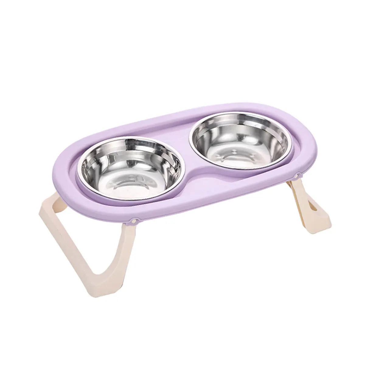 ElevateEase Foldable Double Stainless Bowl