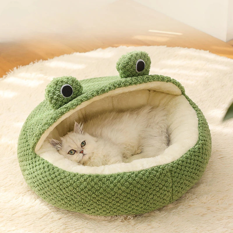 FroggyNest Semi-Enclosed Plush Pet House