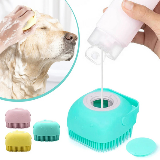 GroomEase Pet Shampoo & Massage Brush